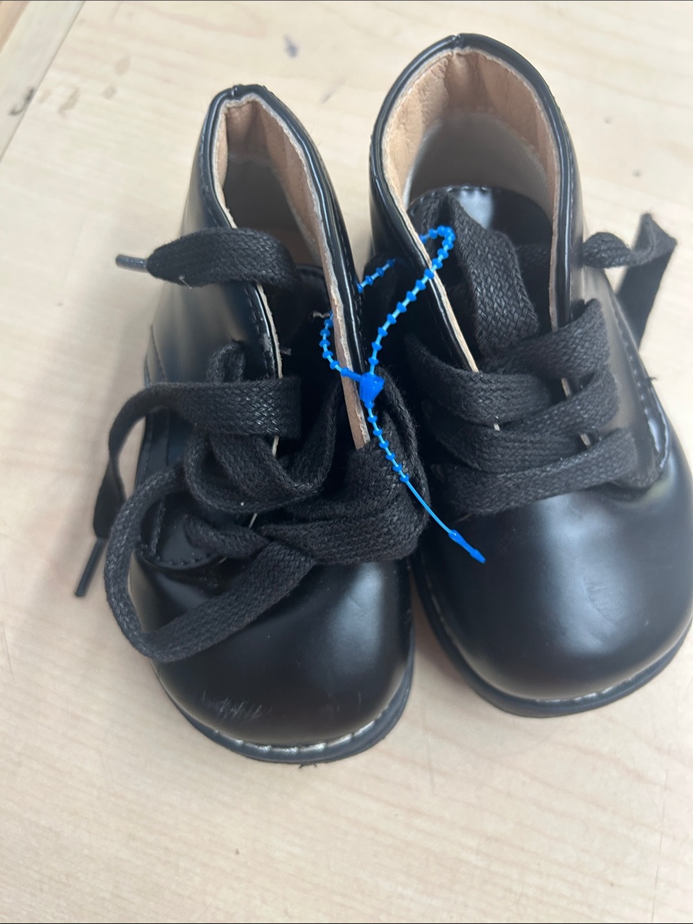 Josmo Black Baby Lace-Up Walker Shoes are in very good condition